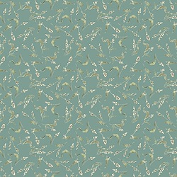 Teal/Cream - Small Floral